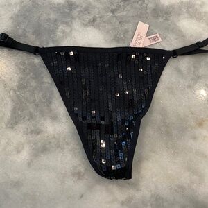 NWT Victoria's Secret Sequin Mesh V-String Thong